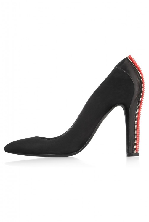 ALEXANDER MCQUEEN Zip-embellished suede pumps