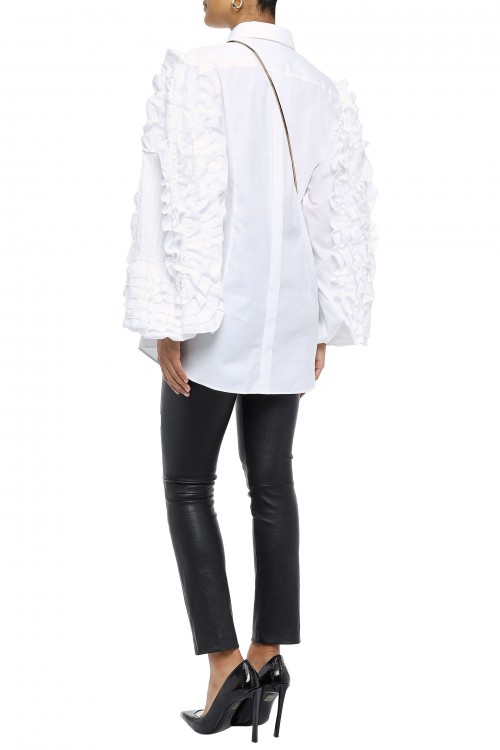 Dolce & Gabbana Ruffled Bib Poplin Shirt