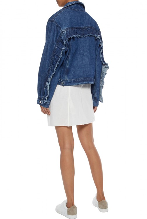 IRO Donna ruffle-trimmed denim jacket