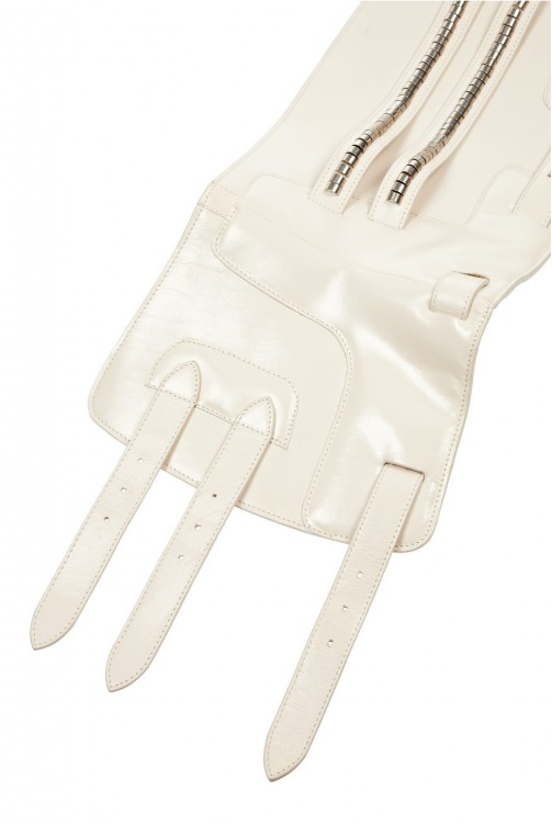 ALEXANDER MCQUEEN Embellished leather waist belt