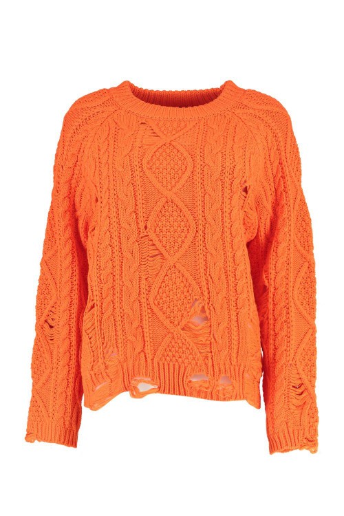 Aimee Cable Knit Distressed Jumper