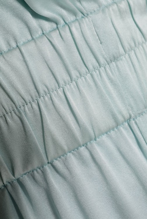 GANNI Jolly shirred printed silk-blend satin wide-leg pants