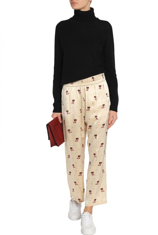 GANNI Satin-crepe culottes