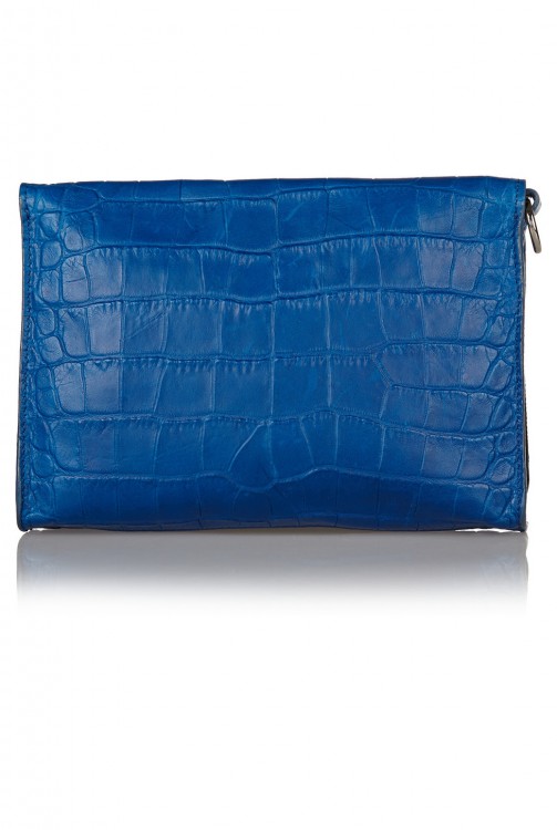JUST CAVALLI Embellished croc-effect leather clutch