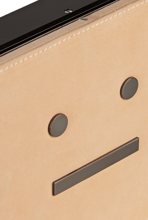 ACNE STUDIOS Akoya suede and perspex clutch 