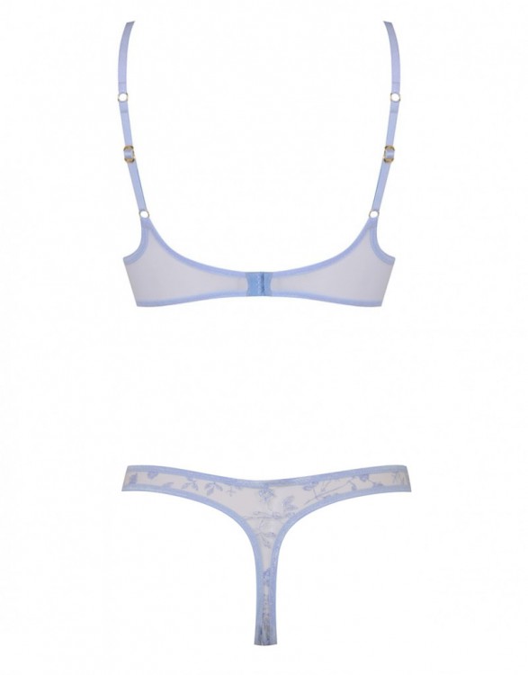 AGENT PROVOCATEUR Zadi Full Cup Underwired Bra And Thong Blue