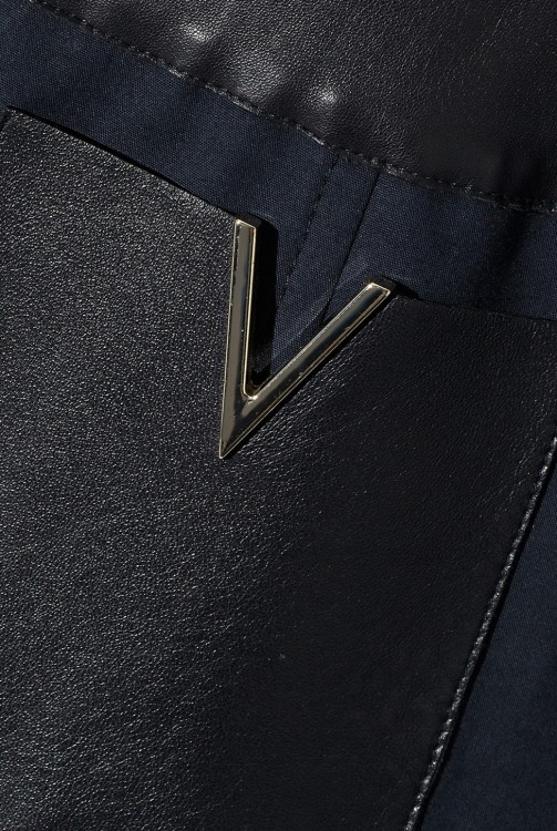 VALENTINO Faux leather-trimmed cotton-poplin coat