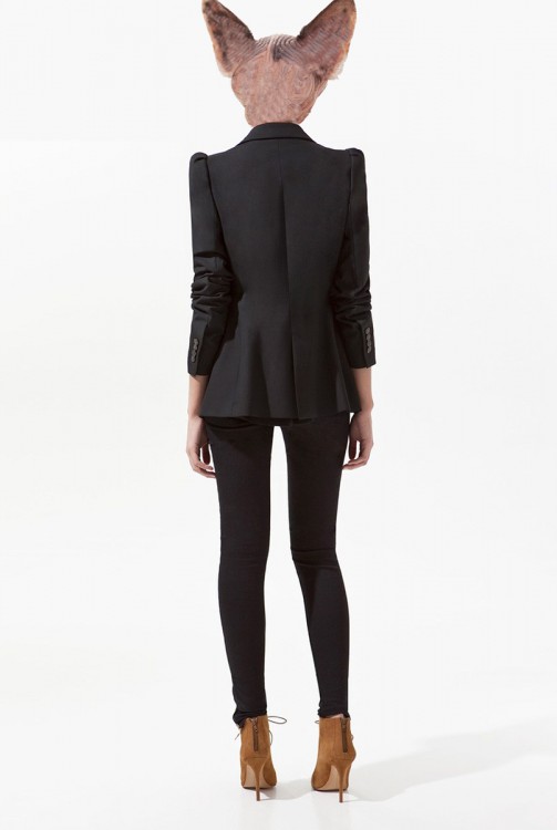 Pointed-shoulder Single Breasted Blazer