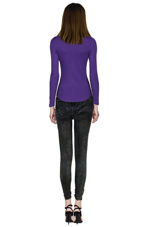 [NWOT] Washed Denim Printed Black Leggings