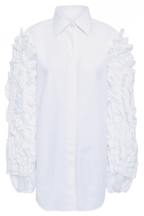 Dolce & Gabbana Ruffled Bib Poplin Shirt