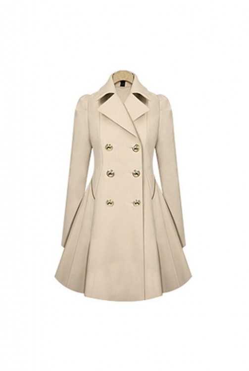 Slim Medium-Long Double Breasted Trench Coat