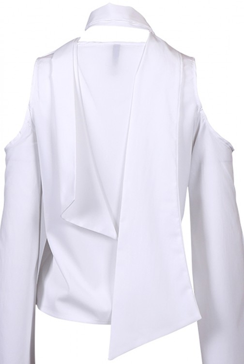 Halter V-Neck Split Long Sleeve Blouses