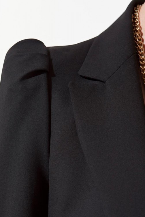 Pointed-shoulder Single Breasted Blazer