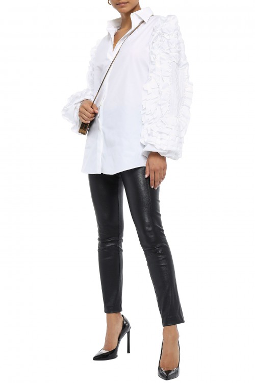 Dolce & Gabbana Ruffled Bib Poplin Shirt
