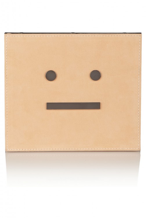 ACNE STUDIOS Akoya suede and perspex clutch 