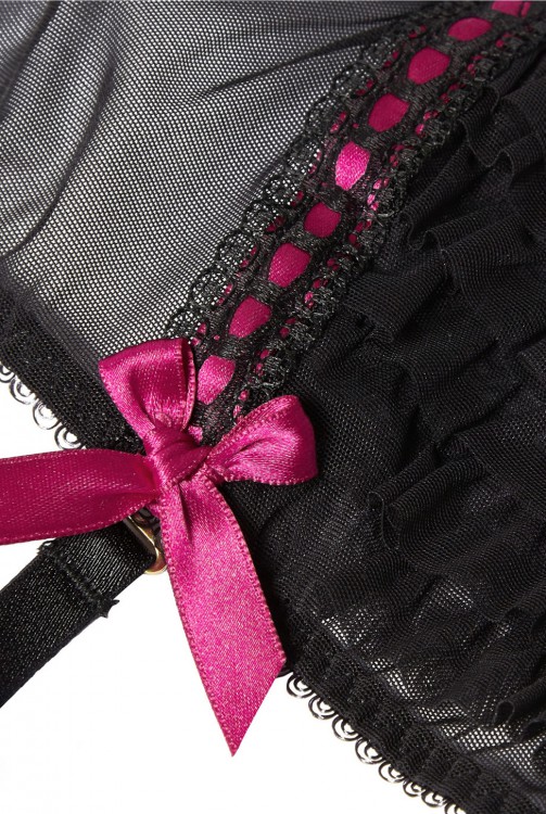 L'AGENT BY AGENT PROVOCATEUR Isi low-rise tulle suspender briefs