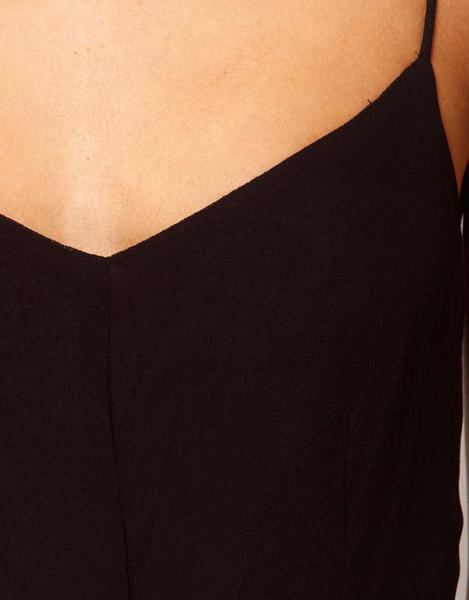 Black double layer floor chiffon skirt spaghetti strap maxi dress