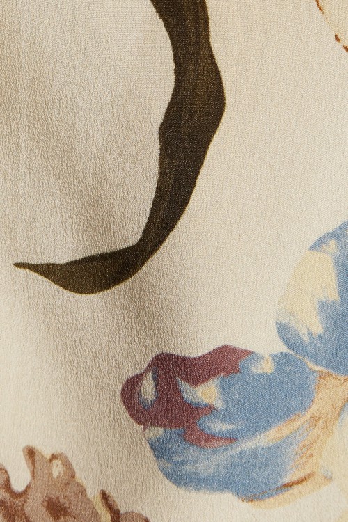 VALENTINO Cape-effect floral-print silk-crepe mini dress