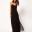 _Black double layer floor chiffon skirt spaghetti strap maxi dress