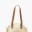 _Contrast Handle Handmade Round Straw Bag