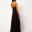 _Black double layer floor chiffon skirt spaghetti strap maxi dress